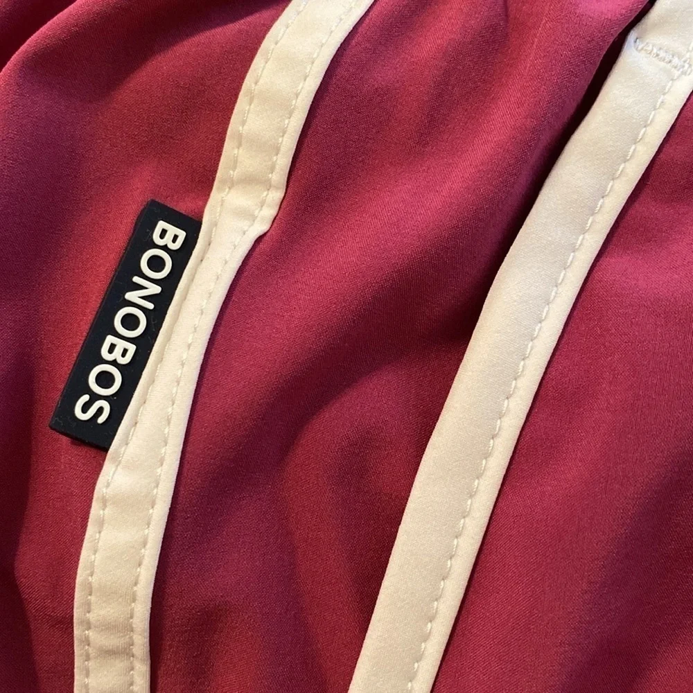 Bonobos Throwback Retro Swim Trunks 7” Raspberry White Trim Size XXL
